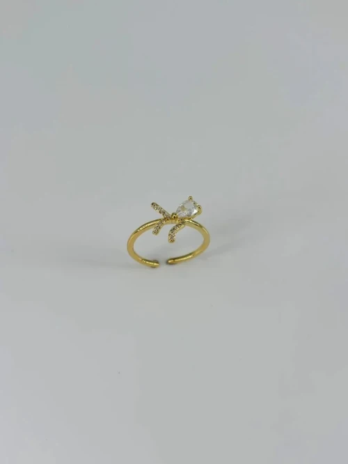Ieg - 14 K Gold Kaplama Zirkon Taşlı Yüzük