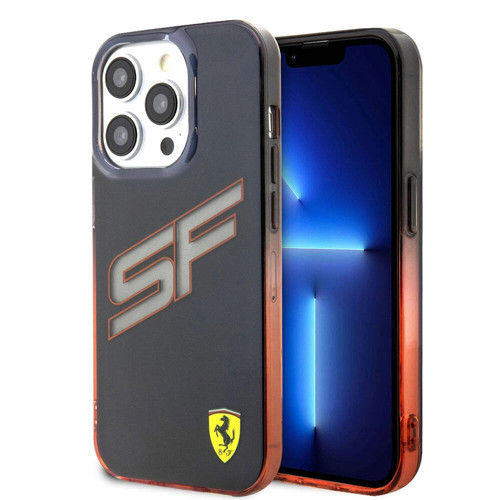 Apple İphone 15 Pro Max Kılıf Ferrari Lisanslı Transparan Sf Yazılı Kenarları Renk Geçişli K