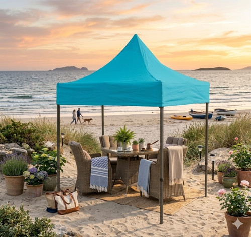 3×3 Premium Makaslı Katlanır Çardak Turkuaz