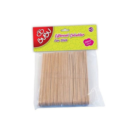Eğlenceli Çubuklar Naturel 11,5X1 Cm (40 Lı Paket) Bubu-Hs0015