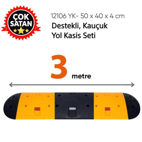 Destekli, Kauçuk Yol Kasisi Seti 3 Metre