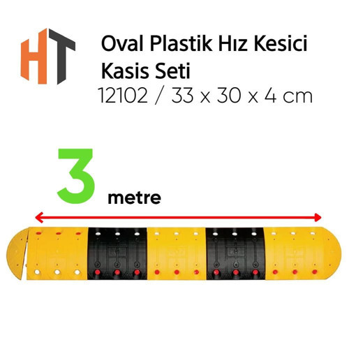 Oval Plastik Hız Kesici Kasis Seti 3 metre