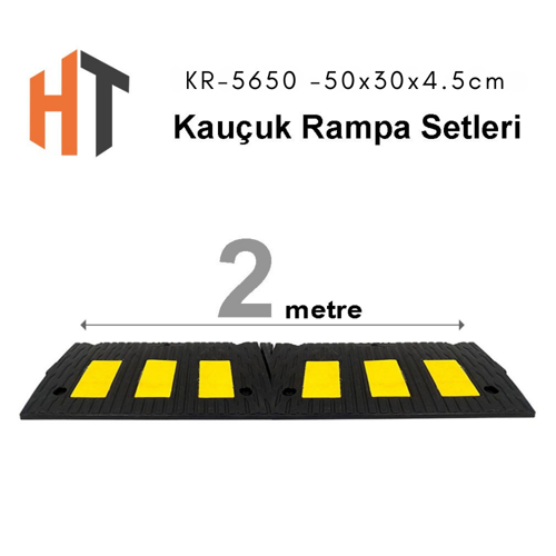Kauçuk Rampa Set, Otopark Rampası, Kaldırım Rampası 50x30x4,5 cm 2 Metre