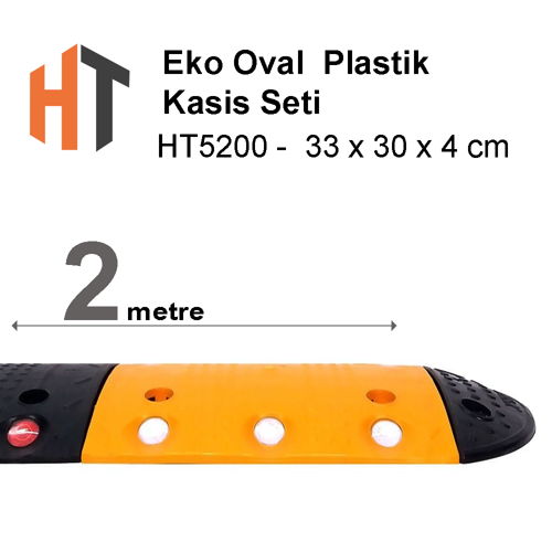 Eko Oval Hız Kesici, Plastik Kasis Seti 33x30x4 cm 2 Metre