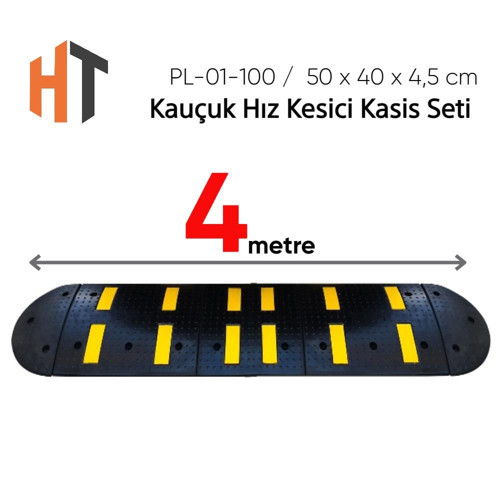 Kauçuk Hız Kesici Set Kapaklı, Yol Kasisi 4 metre