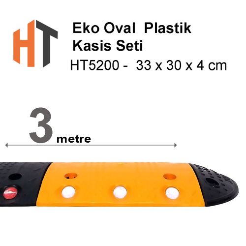 Eko Oval Hız Kesici, Plastik Kasis Seti 33x30x4 cm 3 Metre