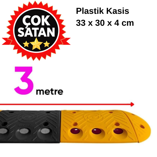 Oval Hız Kesici, Plastik Kasis Seti 3 Metre