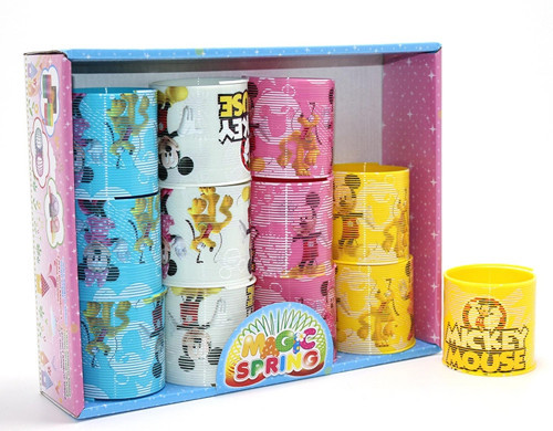 Mickey Mouse Ve Minnie Baskılı Magic Spring Stres Yayı - Standlı Karışık Renk 12'Li Seti LOV707785