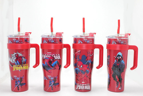 Sevimli Spiderman Pipetli Termos & Suluk