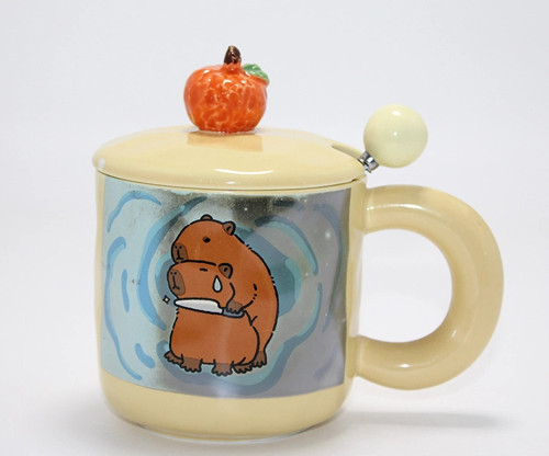 3D Kapibara Capybara Desenli Porselen Kupa Bardak