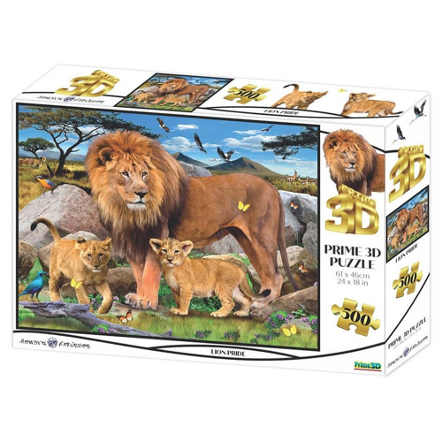 Prime 3D - Aslan Ailesi 500 Parça Yetişkin Puzzle