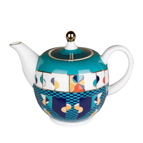 Leslie Bone Porselen Geometrik Desenli Çaydanlık 1300 ml LYHD 532