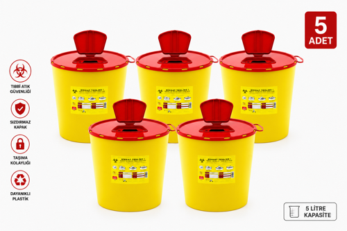 5 LT TIBBİ ATIK KUTUSU 5 ADET