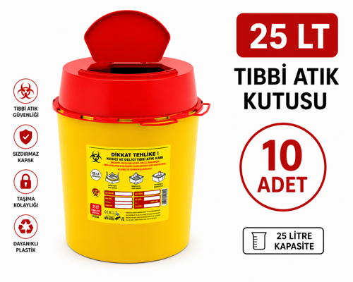 25 LT TIBBİ ATIK KUTUSU 10 ADET