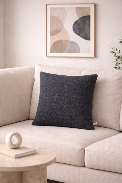 Premium Odin Bukle Dokuma Antrasit Kırlent Kılıfı (43X43 Cm)
