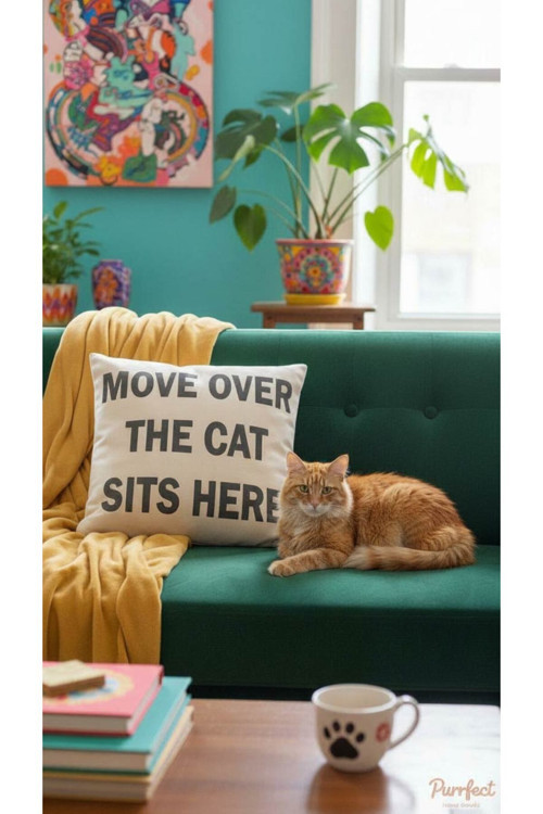 Move Over Cat Kırlent Kılıfı (43 X 43 Cm)