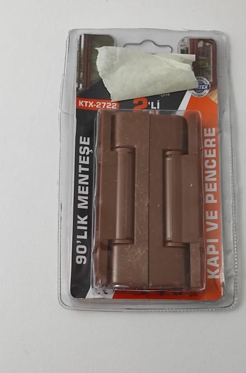 90'lık Menteşe Kahverengi PVC Pimapen Kapı ve Pencere Menteşesi 2'lik Set