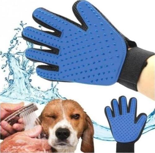 Tüy Toplama Ve Yıkama Eldiveni  Evcil Hayvan Tüy Masaj Eldiveni Mavi