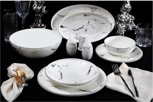 Marble Gold 56 Parça Yemek Takımı