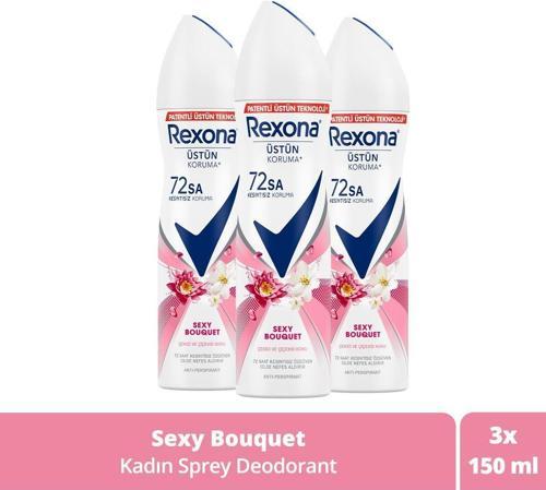 Kadın Sprey Deodorant Sexy Bouquet 72 Saat Kesintisiz Üstün Koruma 150 Ml X3
