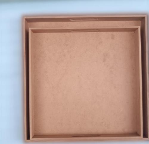 Hobi 90048 Dekoratif Tepsi Takım İkili Model HAM Ahşap MDF El Yapımı