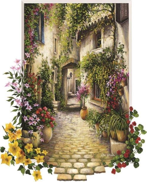 Çiçekli Ara Sokak 500 Parça Puzzle 4189