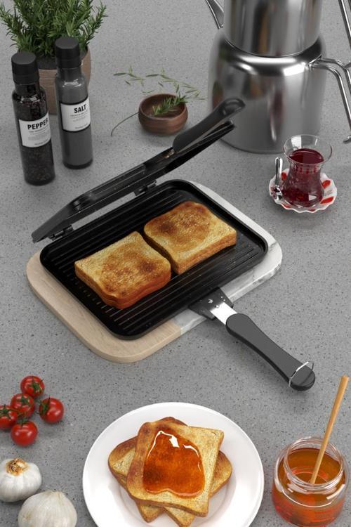 Usta Tostçu Granit Döküm Ocak Üstü El Tost Makinesi ST-101 - HYT