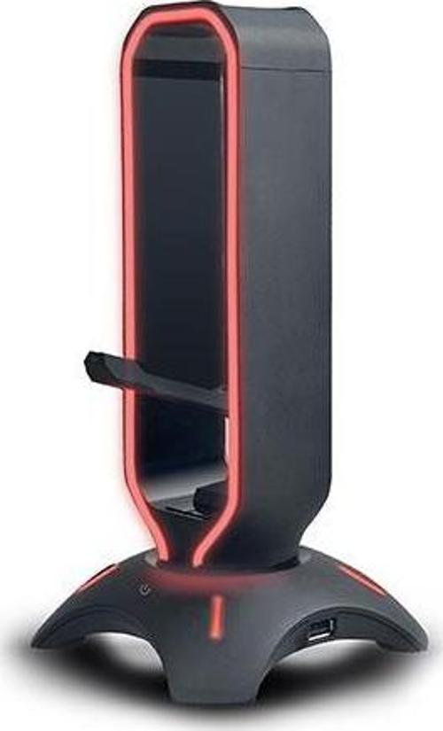 RM-H66 GUARD Siyah RGB Işıklı 2*Usb Port Kulaklık İçin Stand