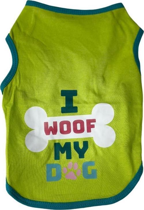 Kedi ve KÜÇÜK Köpek T-Shirt Yeşil L EN:28 BOY:44CM