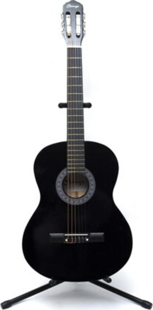 Klasik Gitar Siyah 39,5 Inç 4/4 Tam Boy Kılıf+pena Hediye