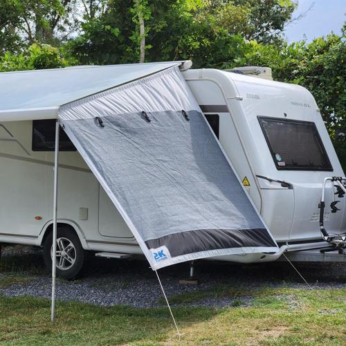 Karavan Gri Plus Tek Yön, Karavan Tentesi Yan Uzatma Gölgelik Perde