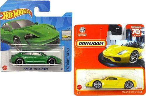 Porsche 2 Araç Set Taycan Turbo S & Matchbox 918 Spyder (1:64)