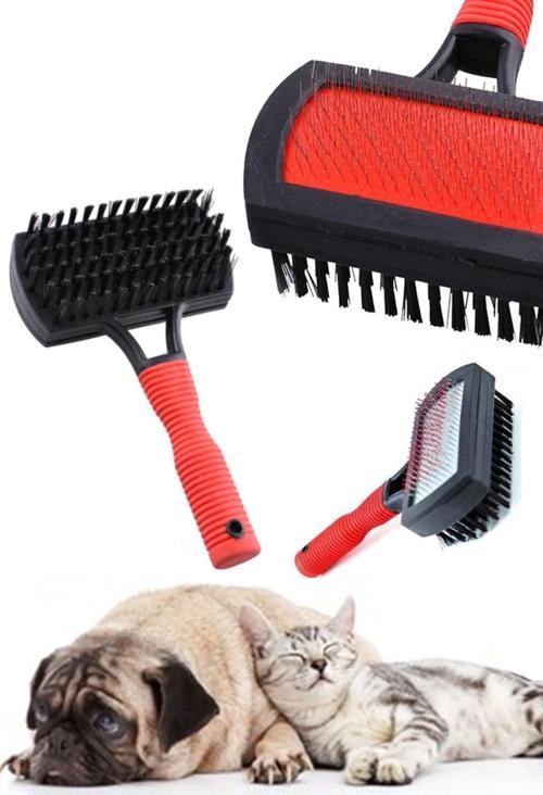 Evcil Hayvan Kedi Köpek Çift Taraflı Kaşıma ve Tüy Toplama Tarağı