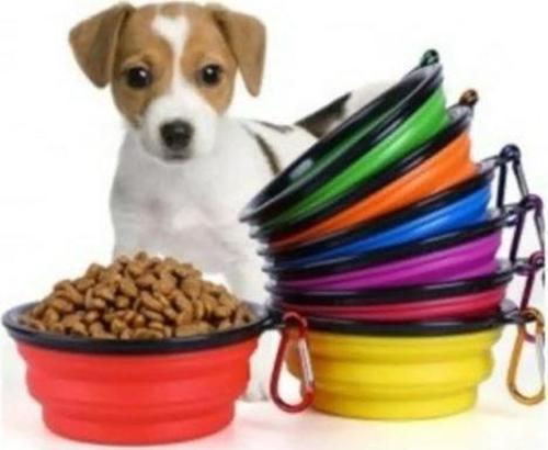 Katlanabilir Kedi Köpek Yemek Mama ve Su Kabı portatif kancalı