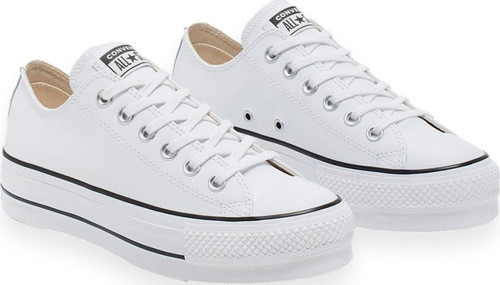 561680C Chucktaylor All Star Leather Plat Beyaz Unisex Ayakkabı