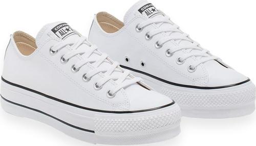 561680C Chucktaylor All Star Leather Plat Beyaz Unisex Ayakkabı