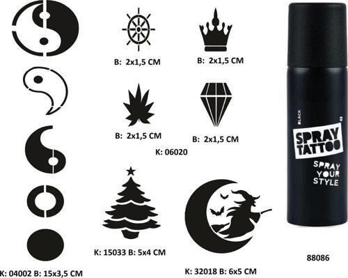 Minimal Parmak Ve Sırt Seri si Spray Tattoo Geçici Dövme Seti Dark Sprey Dövme Kiti
