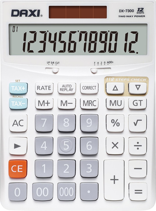 Dx-7300 İşlem Kontrollü Büyük Boy Hesap Makinesi, 12 Haneli