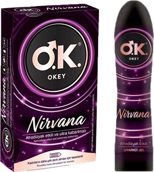 Nirvana Prezervatif 10lu + Okey Nirvana Kayganlaştırıcı Jel 100ML 2li Set