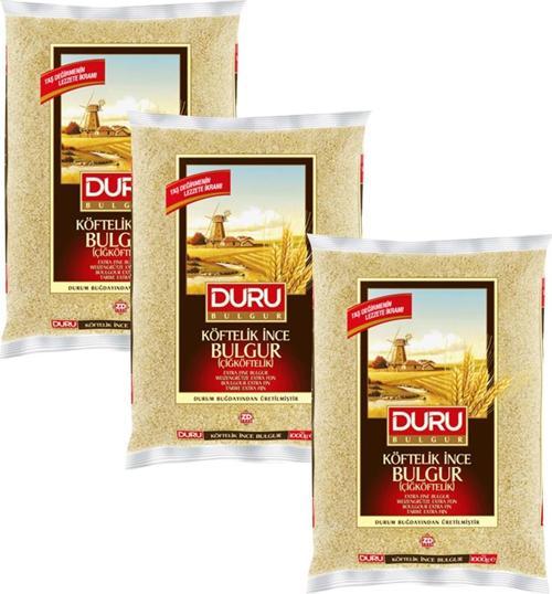 Duru Çiğ Köftelik İnce Bulgur 1 kg x 3 Adet