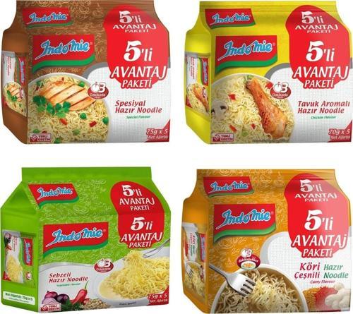 Noodle 75gr X 5 Li Avantaj Paket 4 Lü Karma Set