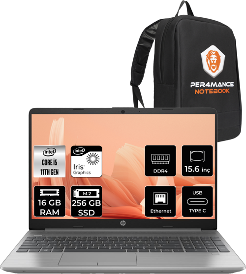 250 G8 İ5 1135G7 16Gb Ram 256Gb Ssd 15.6'' Fhd Fdos 853U8Es & Per4 Çanta