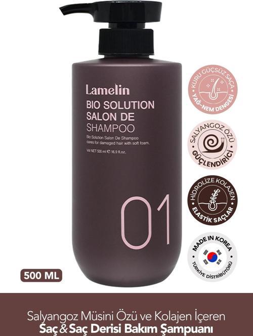 Collagen İçeren Saç ve Saç Bakım Şampuanı Lamelin Bio Solution Salon Shampoo 500 ml