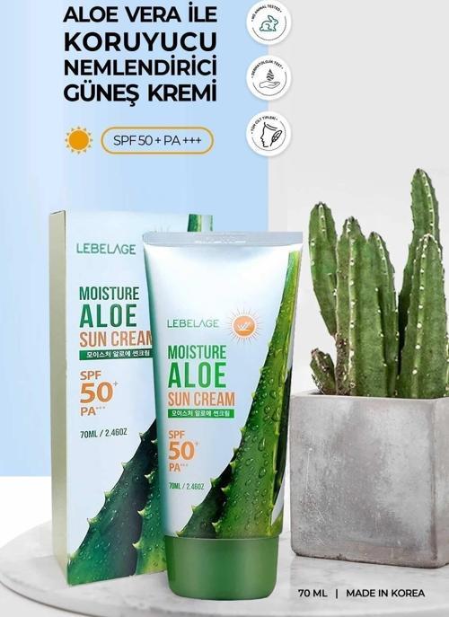 Yatıştırıcı, Nemlendirici Aloe Vera Spf 50 + Pa +++ Güneş Kremi Moisture Aloe Sun Cream
