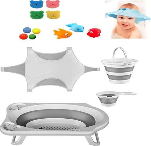 Katlanır Bebek Yıkama Banyo Küvet Seti 8 Parça