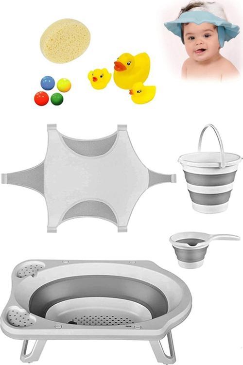 Katlanır Bebek Yıkama Banyo Küvet Seti 8 Parça
