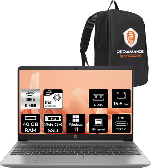 250 G8 İ5 1135G7 40Gb Ram 256Gb Ssd 15.6'' Fhd W11Home 853U8Es & Per4 Çanta