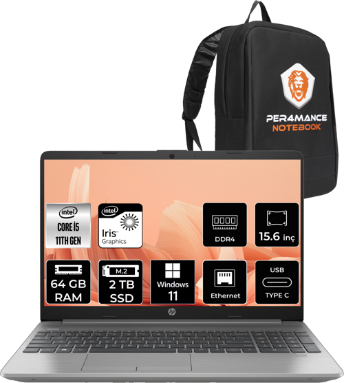 250 G8 İ5 1135G7 64Gb Ram 2Tb Ssd 15.6'' Fhd W11Home 853U8Es & Per4 Çanta