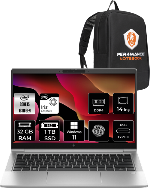 Elitebook 640 G10 İ5-1335U 32Gb Ram 1Tb Ssd 14'' Fhd W11Home 8A570Ea & Per4 Çanta