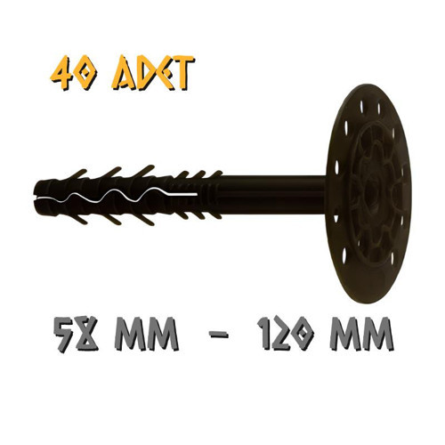 Siyah İzolasyon Strafor Dübeli - Boy: 120 - 40 Adet